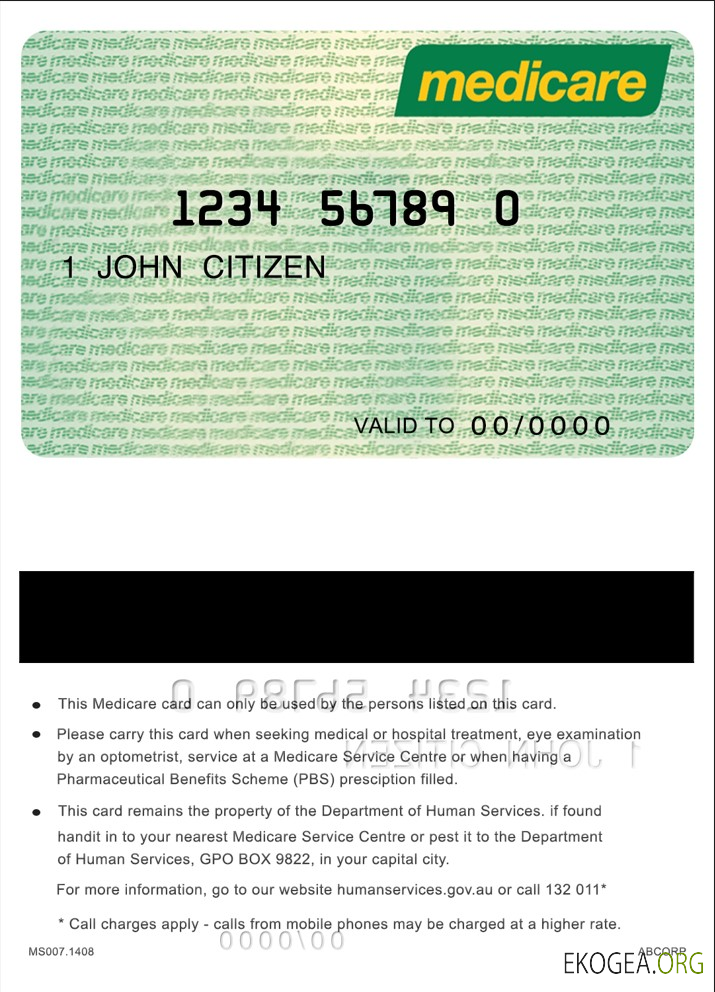 Carte Medicare australienne